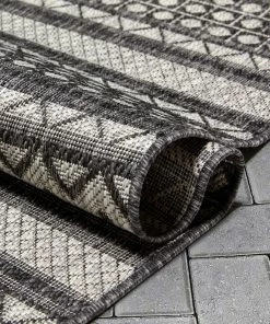 Well Woven Global Arwen Tribal Indoor/Outdoor Black Textured Rug 15 Well Woven Global Arwen Tribal Indoor/Outdoor Black Textured Rug