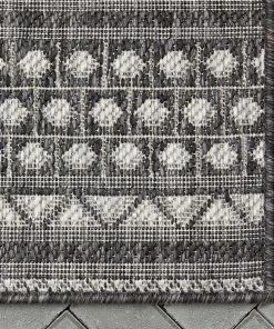 Well Woven Global Arwen Tribal Indoor/Outdoor Black Textured Rug 10 Well Woven Global Arwen Tribal Indoor/Outdoor Black Textured Rug