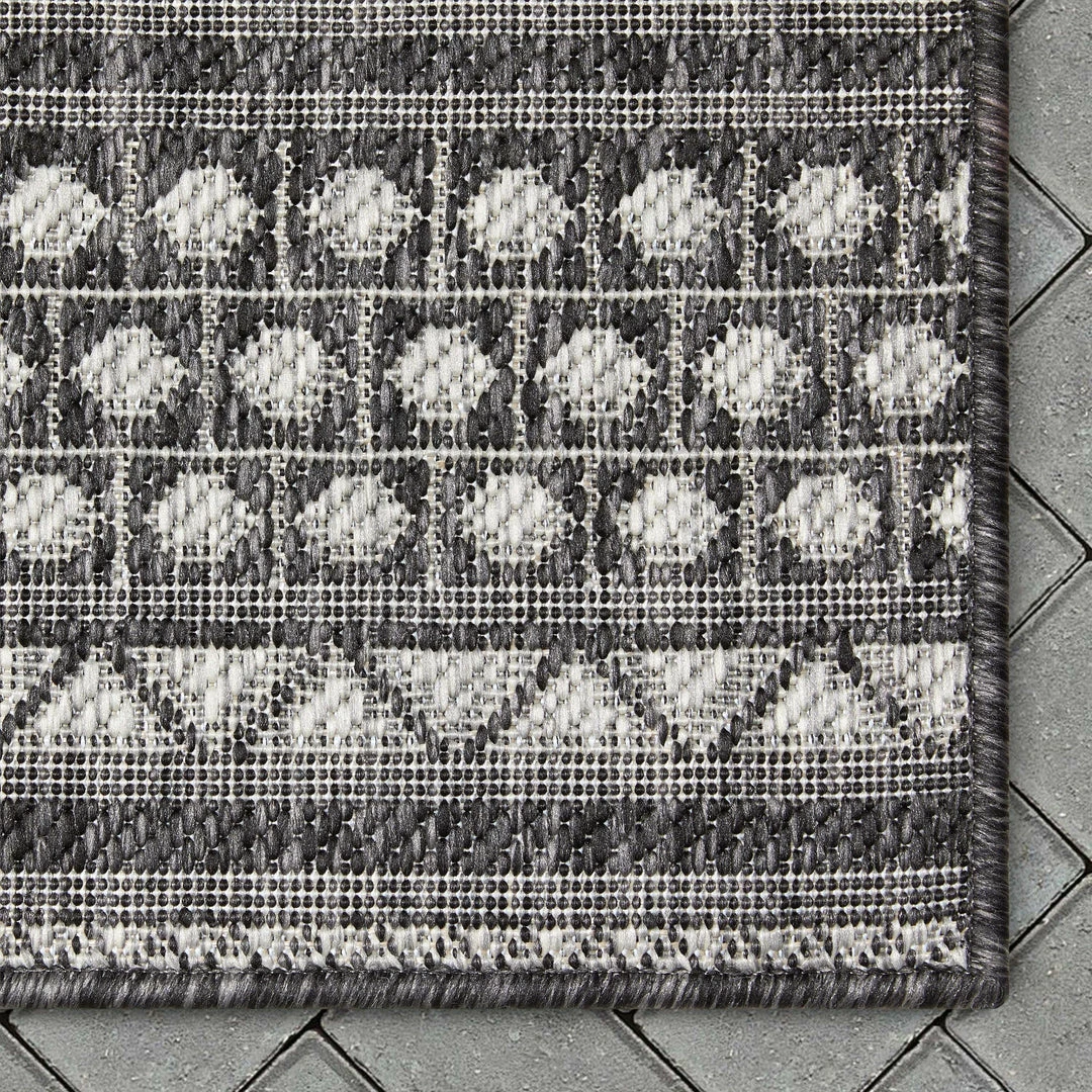 Well Woven Global Arwen Tribal Indoor/Outdoor Black Textured Rug 3 Well Woven Global Arwen Tribal Indoor/Outdoor Black Textured Rug