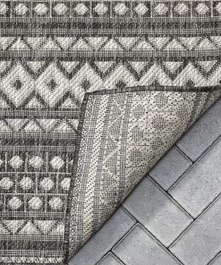 Well Woven Global Arwen Tribal Indoor/Outdoor Black Textured Rug 12 Well Woven Global Arwen Tribal Indoor/Outdoor Black Textured Rug