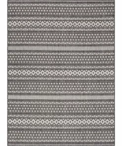 Well Woven Global Arwen Tribal Indoor/Outdoor Black Textured Rug