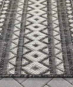 Well Woven Global Arwen Tribal Indoor/Outdoor Black Textured Rug 14 Well Woven Global Arwen Tribal Indoor/Outdoor Black Textured Rug