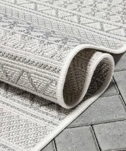 Well Woven Arwen Tribal Indoor/Outdoor Grey Textured Rug
