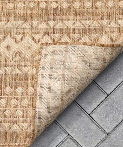 Well Woven Global Arwen Tribal Indoor/Outdoor Brown Textured Rug