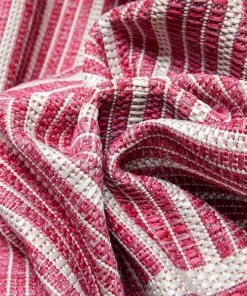 Well Woven Frankie Modern Stripes Indoor/Outdoor Fuschia Textured Rug