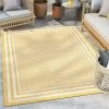 Well Woven Frankie Modern Stripes Indoor/Outdoor Yellow Textured Rug