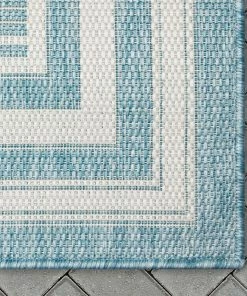 Well Woven Frankie Modern Stripes Indoor/Outdoor Blue Textured Rug