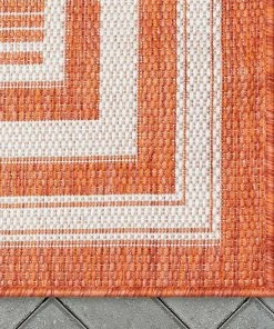 Well Woven Frankie Modern Stripes Indoor/Outdoor Orange Textured Rug 9 Well Woven Frankie Modern Stripes Indoor/Outdoor Orange Textured Rug