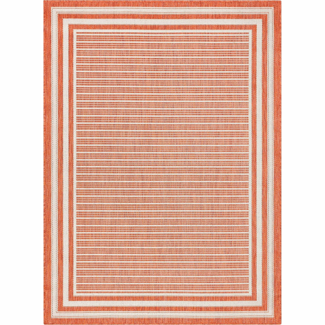 Well Woven Frankie Modern Stripes Indoor/Outdoor Orange Textured Rug 2 Well Woven Frankie Modern Stripes Indoor/Outdoor Orange Textured Rug