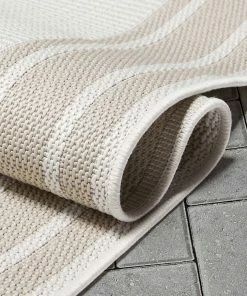 Well Woven Perry Solid Border Pattern Indoor/Outdoor Ivory Textured Rug 13 Well Woven Perry Solid Border Pattern Indoor/Outdoor Ivory Textured Rug