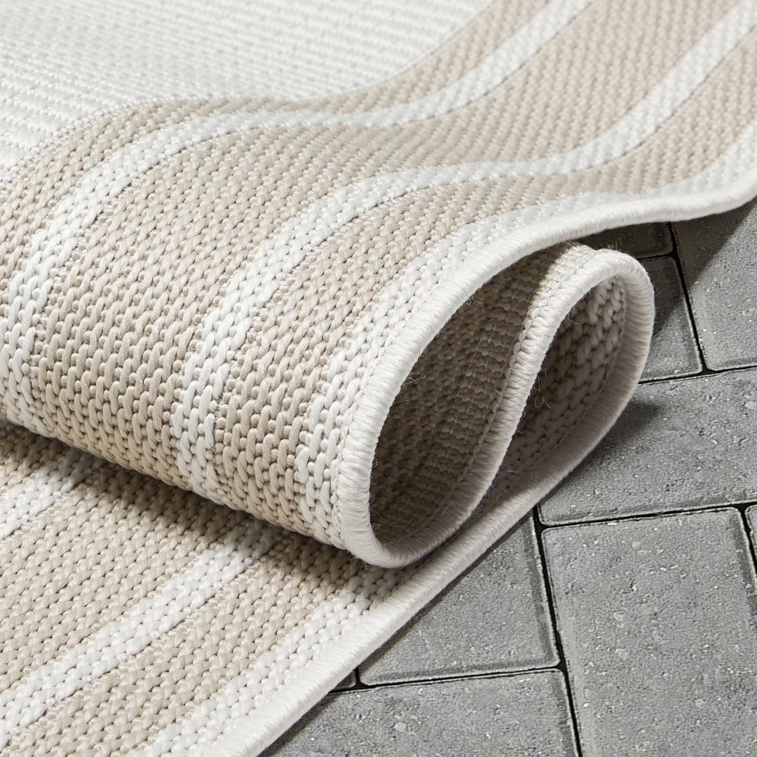 Well Woven Perry Solid Border Pattern Indoor/Outdoor Ivory Textured Rug 7 Well Woven Perry Solid Border Pattern Indoor/Outdoor Ivory Textured Rug