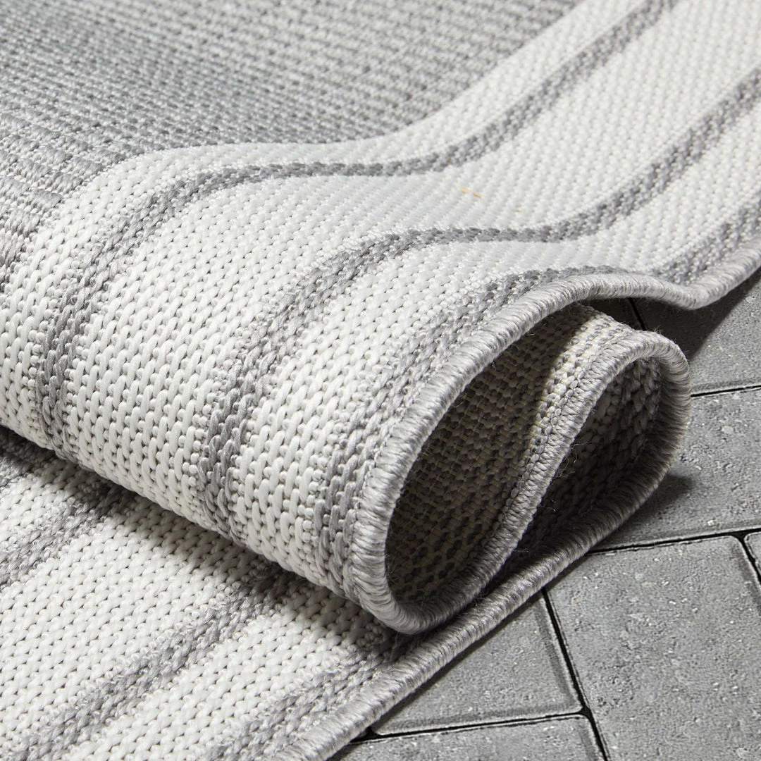 Well Woven Perry Solid Border Pattern Indoor/Outdoor Grey Textured Rug 7 Well Woven Perry Solid Border Pattern Indoor/Outdoor Grey Textured Rug