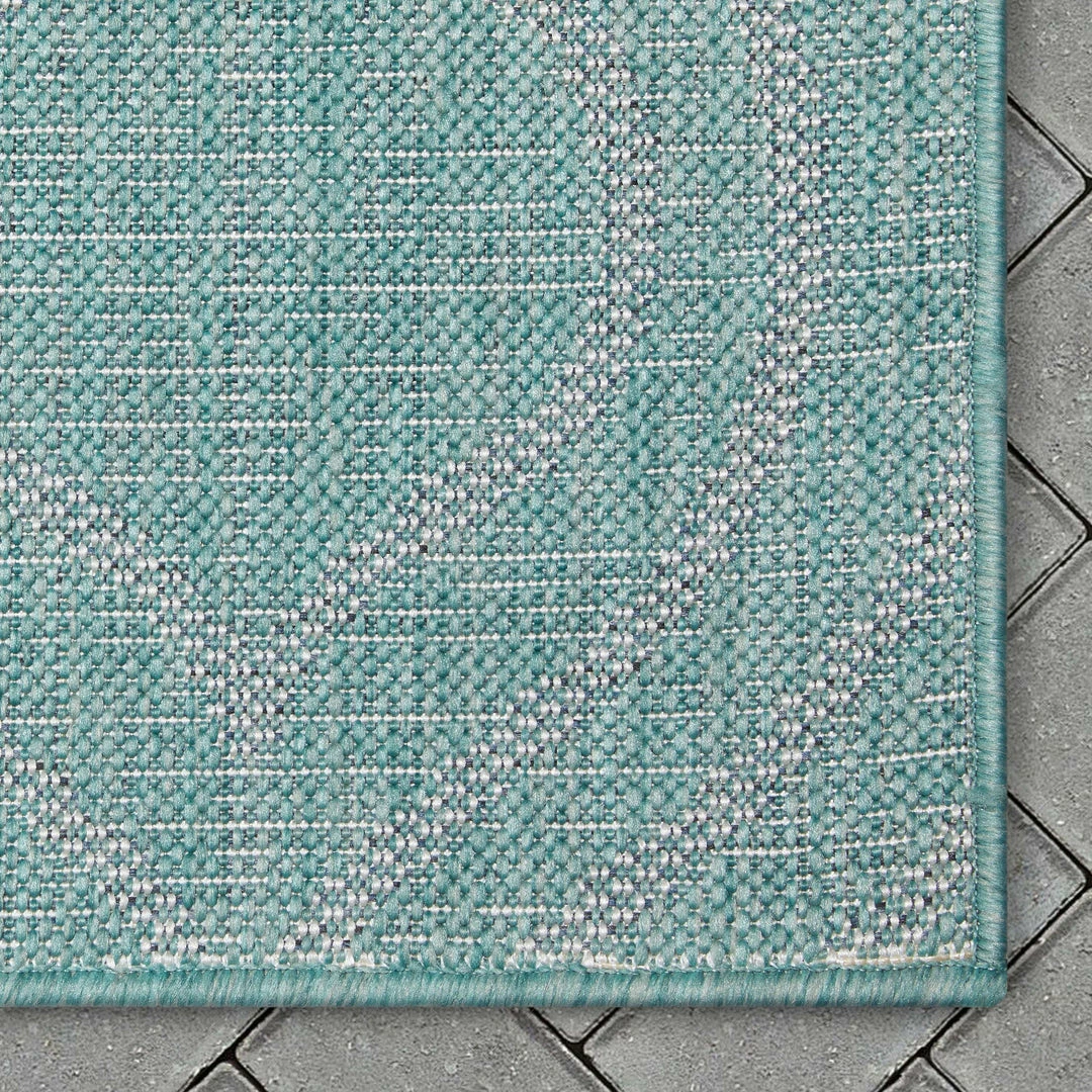 Well Woven Ludo Lattice Trellis Indoor/Outdoor Blue Textured Rug 3 Well Woven Ludo Lattice Trellis Indoor/Outdoor Blue Textured Rug