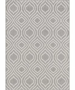 Well Woven Global Ludo Lattice Trellis Indoor/Outdoor Grey Textured Rug