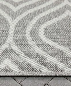 Well Woven Global Ludo Lattice Trellis Indoor/Outdoor Grey Textured Rug