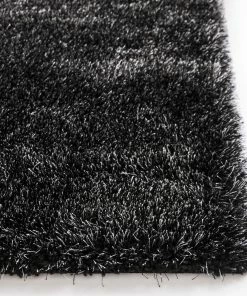 Well Woven Liza Black Plush Shag Rug