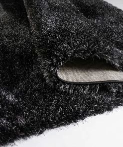 Well Woven Liza Black Plush Shag Rug