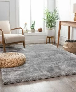 Well Woven Liza Silver Plush Shag Rug