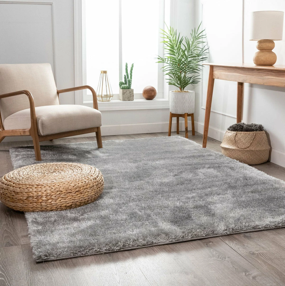 Well Woven Liza Silver Plush Shag Rug 2 Well Woven Liza Silver Plush Shag Rug