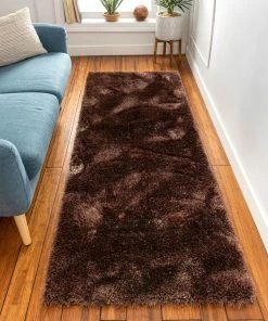 Well Woven Liza Taupe Brown Plush Shag Rug