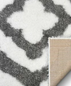 Well Woven Jesse Trellis White Plush Shag Rug 7 Well Woven Jesse Trellis White Plush Shag Rug