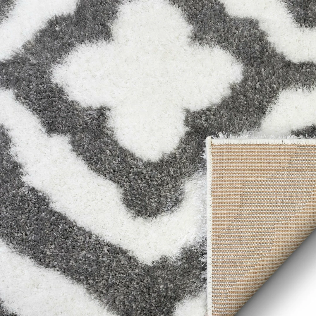 Well Woven Jesse Trellis White Plush Shag Rug 4 Well Woven Jesse Trellis White Plush Shag Rug