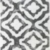 Well Woven Jesse Trellis White Plush Shag Rug