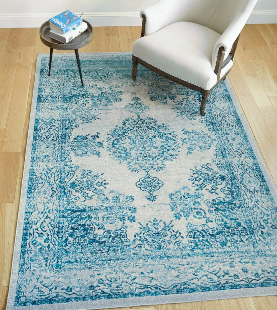 Well Woven Cannes Blue Modern Rug 3'3" X 5' Global 4 Well Woven Cannes Blue Modern Rug 3'3" X 5' Global