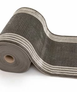 Well Woven Geometric Custom Size Runner Waylon Retro Border Solid & Striped Grey 31 Inch Wide X Choose Your Length Hallway Runner Rug