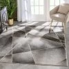 Well Woven Arthur Retro Geometric Marble Pattern Grey Glam Rug