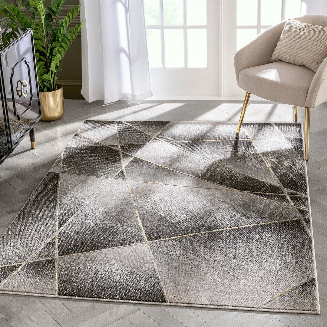 Well Woven Arthur Retro Geometric Marble Pattern Grey Glam Rug 1 Well Woven Arthur Retro Geometric Marble Pattern Grey Glam Rug