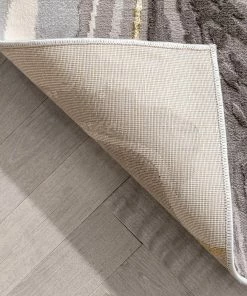 Well Woven Beckley Contemporary Abstract Waves Ivory Glam Rug