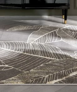 Well Woven Madeline Retro Marble Pattern Grey Glam Rug