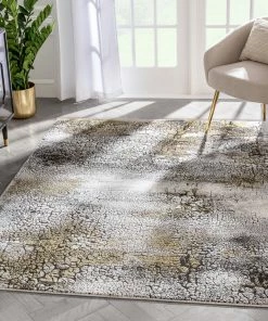 Well Woven Kenneth Retro Abstract Pattern Grey Glam Rug Geometric