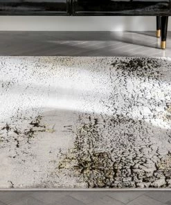 Well Woven Kenneth Retro Abstract Pattern Grey Glam Rug Geometric