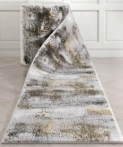 Well Woven Custom Size Runner Kenneth Retro Abstract Pattern Grey 31 Inch Wide X Choose Your Length Hallway Runner Rug Geometric