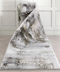 Well Woven Custom Size Runner Kenneth Retro Abstract Pattern Grey 31 Inch Wide X Choose Your Length Hallway Runner Rug Geometric