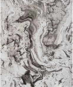 Well Woven Ralph Retro Geometric Waves Grey Glam Rug