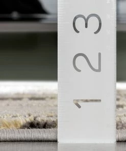 Well Woven Harod Retro Geometric Stripes Grey Glam Rug