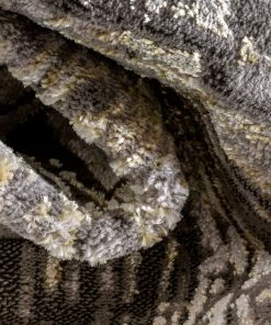 Well Woven Harod Retro Geometric Stripes Grey Glam Rug