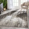 Well Woven Harod Retro Geometric Stripes Grey Glam Rug