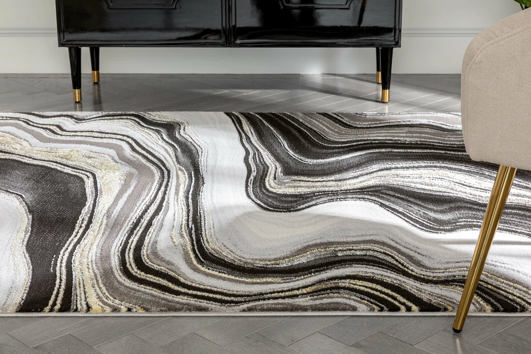 Well Woven Warren Retro Abstract Waves Grey Glam Rug Geometric 8 Well Woven Warren Retro Abstract Waves Grey Glam Rug Geometric