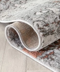 Well Woven Global Angus Modern Abstract Distressed Grey Blush Glam Rug