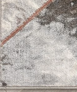 Well Woven Arlo Retro Marble Pattern Grey Blush Glam Rug