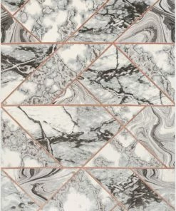 Well Woven Arlo Retro Marble Pattern Grey Blush Glam Rug