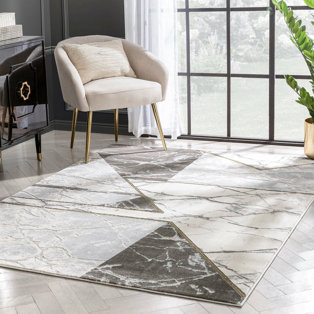 Well Woven Global Weston Retro Geometric Marble Pattern Grey Glam Rug 7 Well Woven Global Weston Retro Geometric Marble Pattern Grey Glam Rug