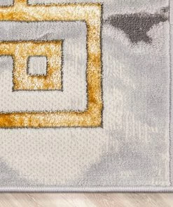 Well Woven Global Huntington Retro Marble Border Ivory Glam Rug