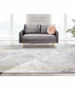 Well Woven Global Huntington Retro Marble Border Ivory Glam Rug