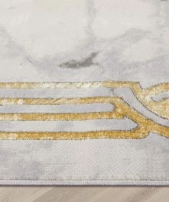 Well Woven Global Huntington Retro Marble Border Ivory Glam Rug