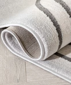 Well Woven Global Archer Retro Geometric Pattern Grey Glam Rug